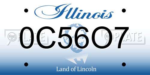 0C56O7 Illinois License Plate