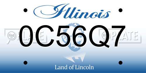 0C56Q7 Illinois License Plate