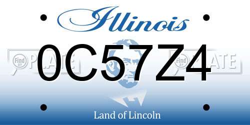 0C57Z4 Illinois License Plate