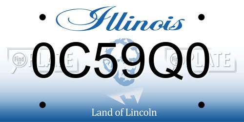 0C59Q0 Illinois License Plate