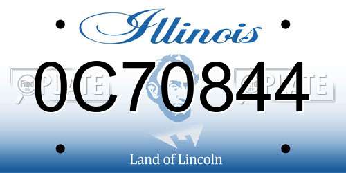 0C70844 Illinois License Plate