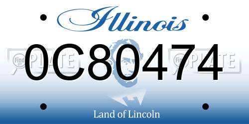 0C80474 Illinois License Plate