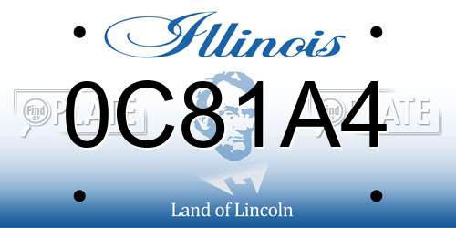0C81A4 Illinois License Plate