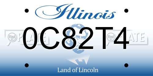 0C82T4 Illinois License Plate