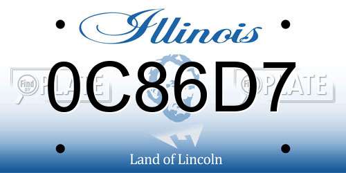0C86D7 Illinois License Plate