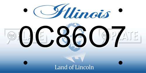 0C86O7 Illinois License Plate