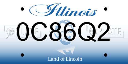 0C86Q2 Illinois License Plate