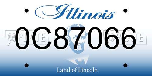 0C87066 Illinois License Plate