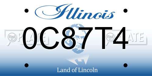 0C87T4 Illinois License Plate
