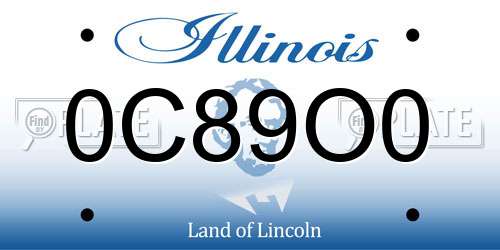 0C89O0 Illinois License Plate