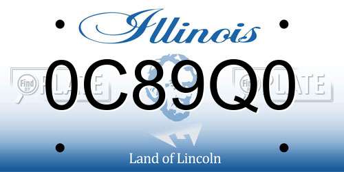 0C89Q0 Illinois License Plate