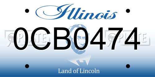 0CB0474 Illinois License Plate