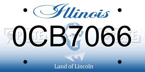 0CB7066 Illinois License Plate