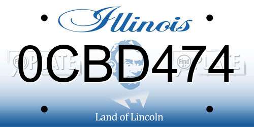 0CBD474 Illinois License Plate