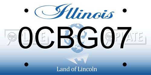 0CBG07 Illinois License Plate