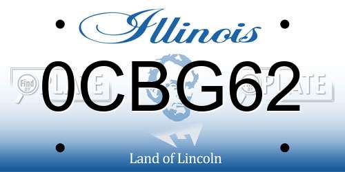 0CBG62 Illinois License Plate