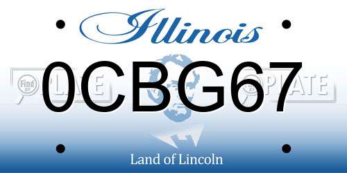 0CBG67 Illinois License Plate