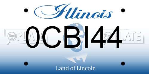 0CBI44 Illinois License Plate