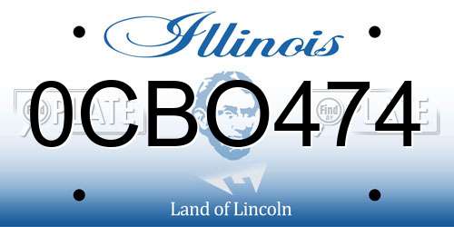 0CBO474 Illinois License Plate