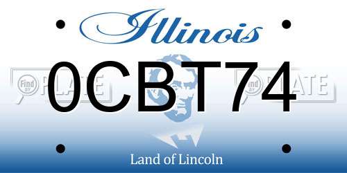 0CBT74 Illinois License Plate