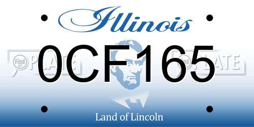 0CF165 Illinois License Plate