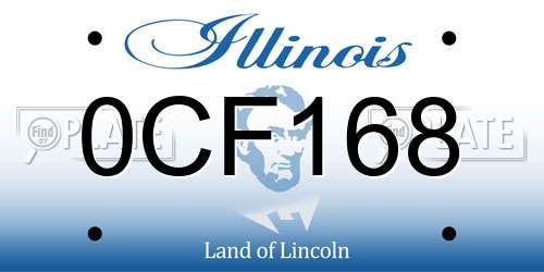 0CF168 Illinois License Plate