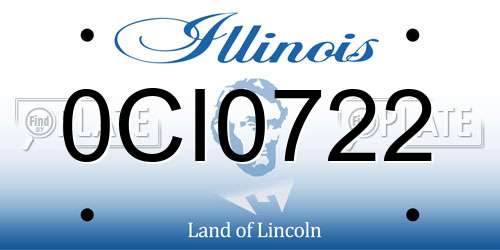 0CI0722 Illinois License Plate