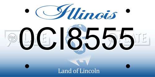 0CI8555 Illinois License Plate