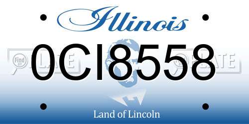 0CI8558 Illinois License Plate