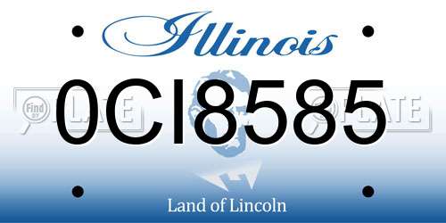 0CI8585 Illinois License Plate