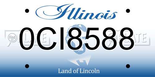 0CI8588 Illinois License Plate