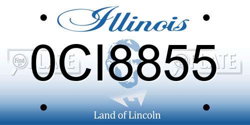 0CI8855 Illinois License Plate