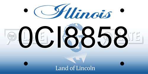 0CI8858 Illinois License Plate