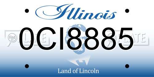 0CI8885 Illinois License Plate