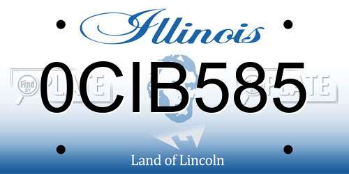 0CIB585 Illinois License Plate