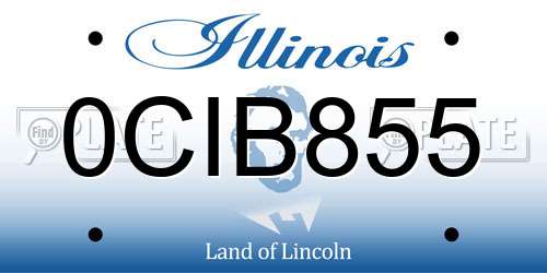 0CIB855 Illinois License Plate