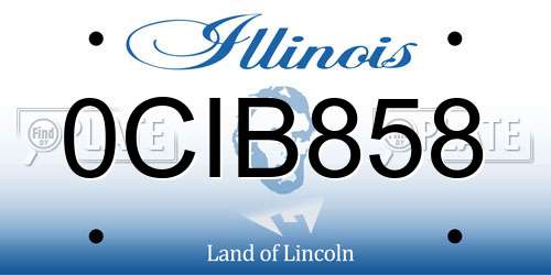 0CIB858 Illinois License Plate