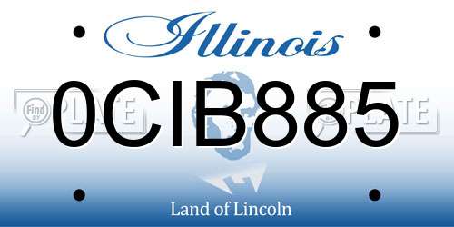 0CIB885 Illinois License Plate