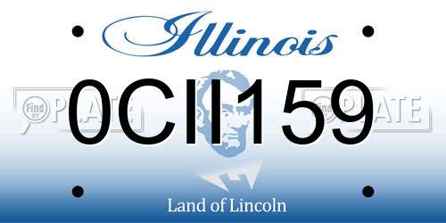 0CII159 Illinois License Plate