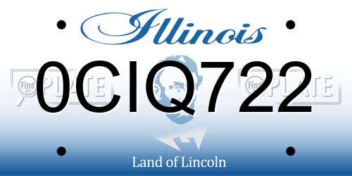 0CIQ722 Illinois License Plate