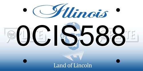 0CIS588 Illinois License Plate
