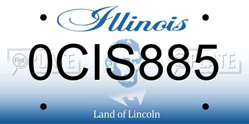 0CIS885 Illinois License Plate
