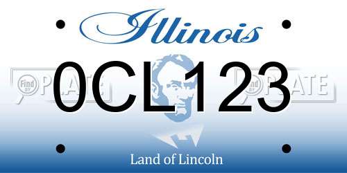 0CL123 Illinois License Plate