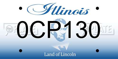 0CP130 Illinois License Plate