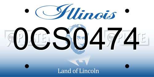 0CS0474 Illinois License Plate