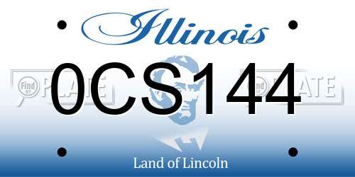 0CS144 Illinois License Plate