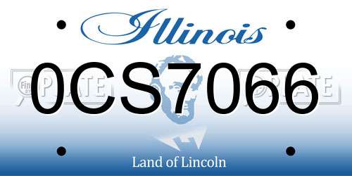 0CS7066 Illinois License Plate