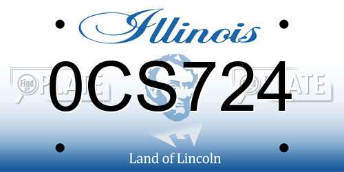 0CS724 Illinois License Plate