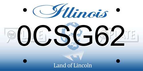0CSG62 Illinois License Plate