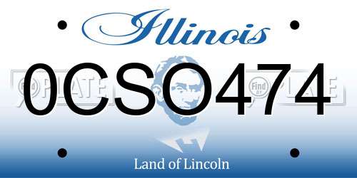 0CSO474 Illinois License Plate